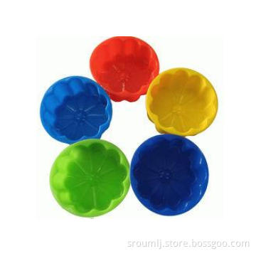 Fashion Silicone Flower Bowl Baking Mould , 5 Colors OEM Cu